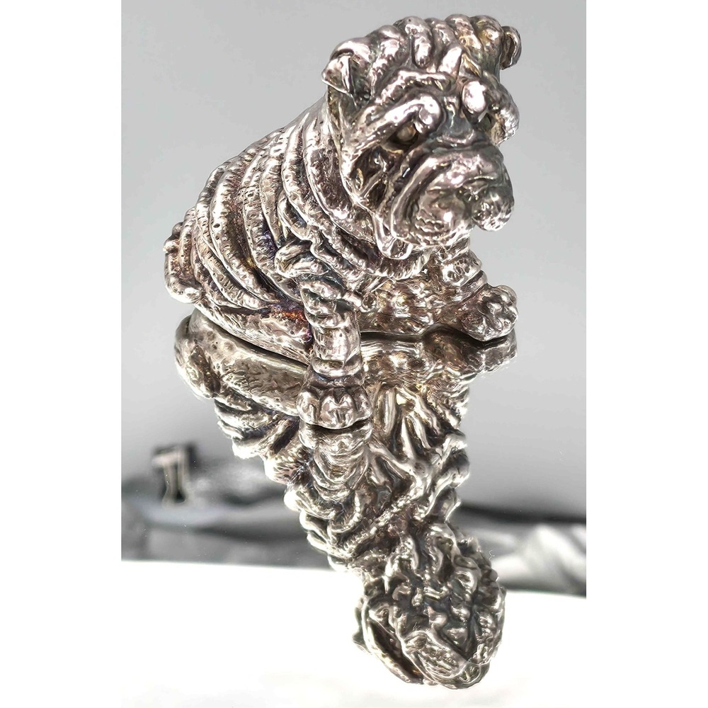 Unbranded Sterling Silver Shar-Pei Dog Figurine 1.25"